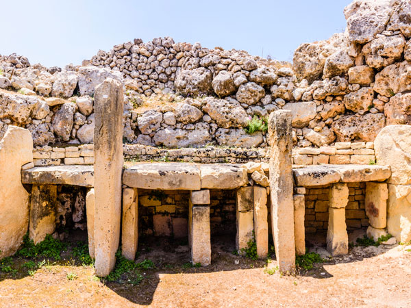 an ancient megalithic temple of Gigantija, Xaghra, Gozo, Malta