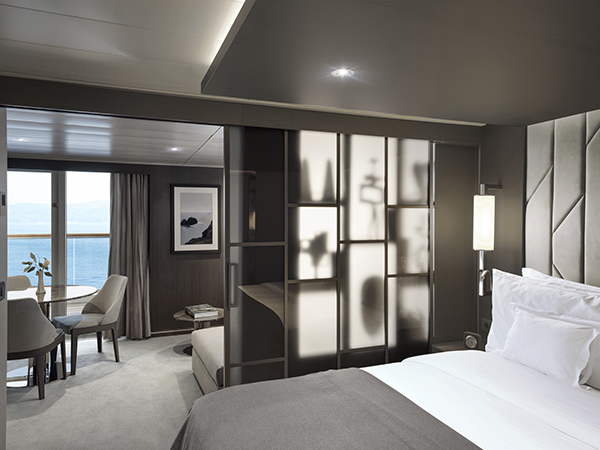 A Separate bedroom in the penthouse suites of Explora I.