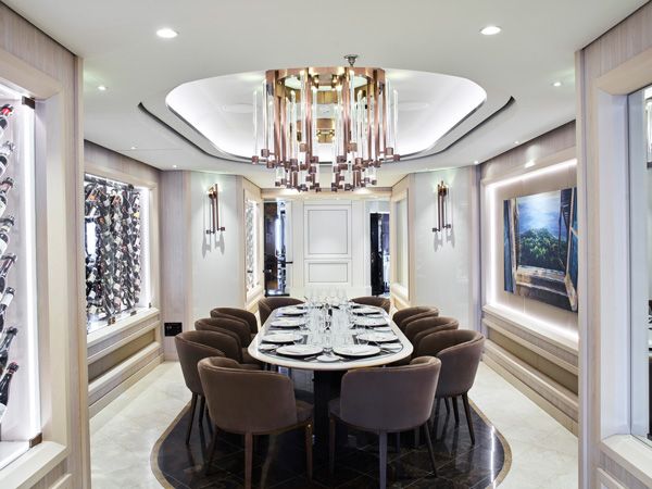 the elegant dining at the Fil Rouge restaurant, EXPLORA I
