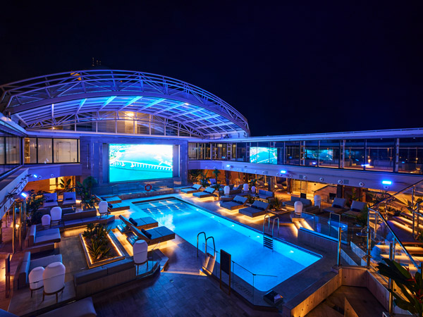 the poolside cinema at The Conservatory, EXPLORA I