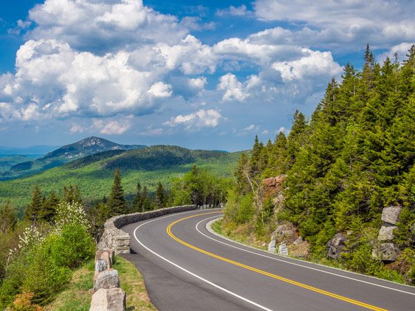 a mountain road in Adirondack High Peaks