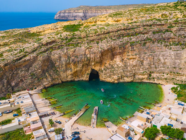 the Dwejra lagoon on the island of Gozo