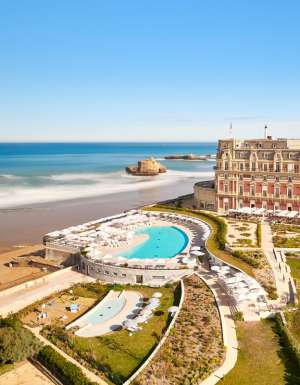 an aerial view of Hôtel du Palais, Biarritz, France