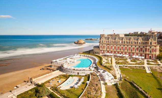 an aerial view of Hôtel du Palais, Biarritz, France