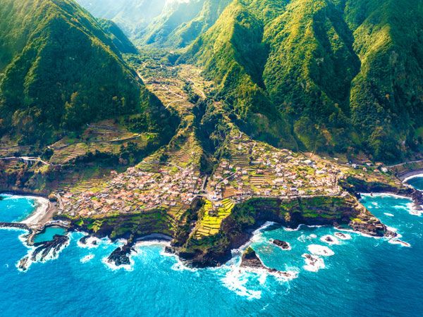 an aerial view of Madeira Island