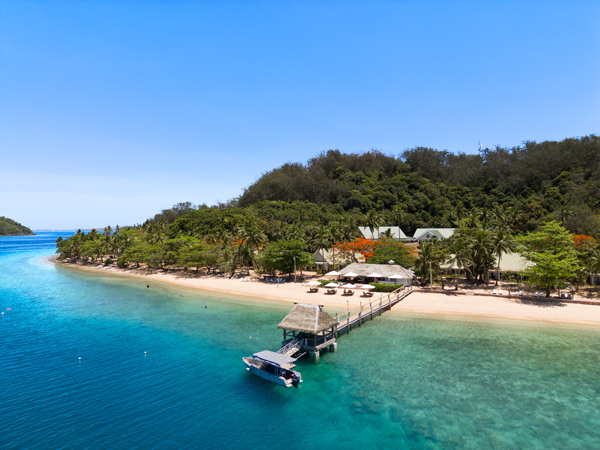 A beautiful view of the island in Fiji