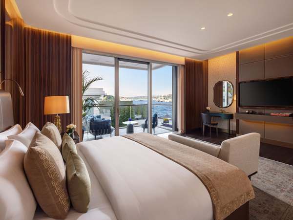 the bedroom at Mandarin Bosphorus Suite, Istanbul