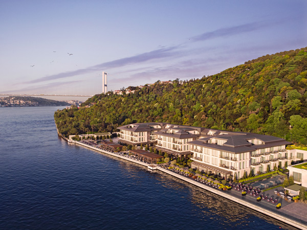 an aerial view of the Mandarin Oriental Bosphorus