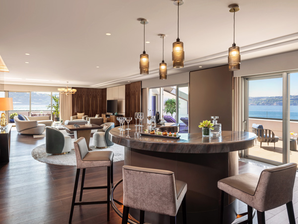 the living room at the Presidential Suite of Mandarin Oriental Bosphorus