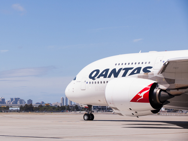 Qantas on the ground at Sydney Airport