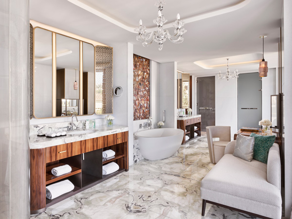 a look inside the Royal Bosphorus Suite bathroom, Mandarin Oriental Bosphorus Istanbul