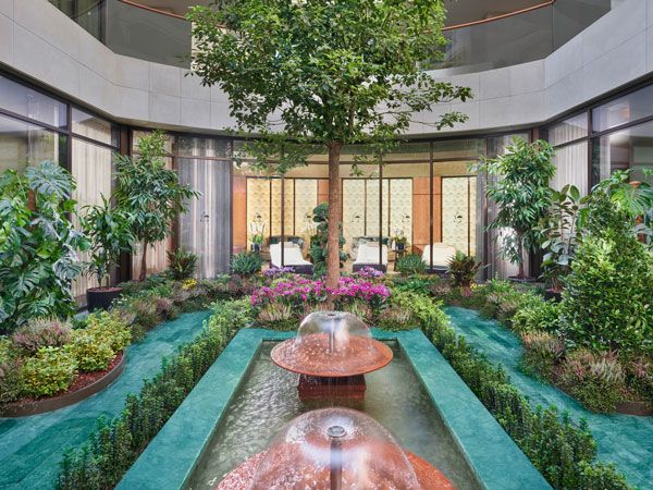 the spa garden at Mandarin Oriental Bosphorus