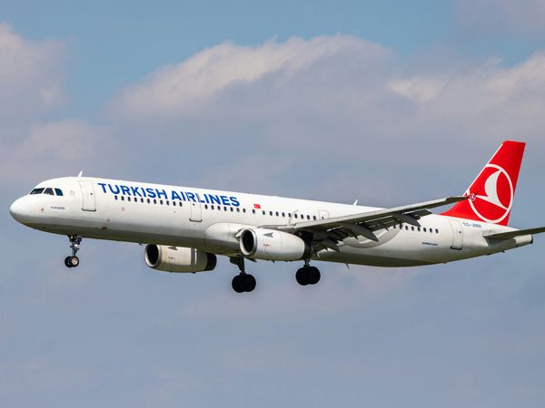 Turkish Airline flight in the air