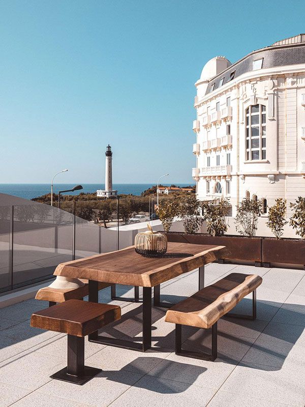 the Biarritz lighthouse as seen from Le Garage hotel