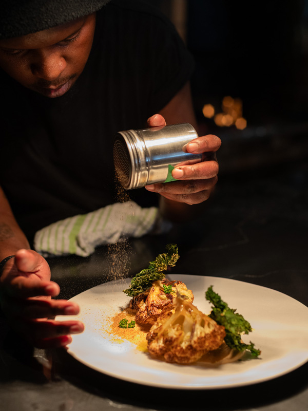 meal preparation at Boma on Bree, Cape Town