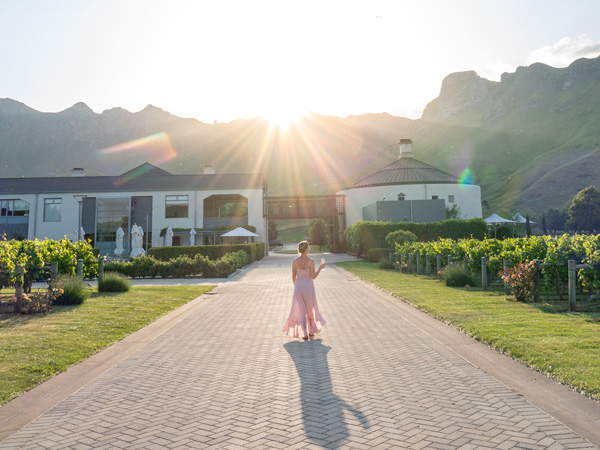 a woman stopping by the Craggy Range Winery, Hawke's Bay