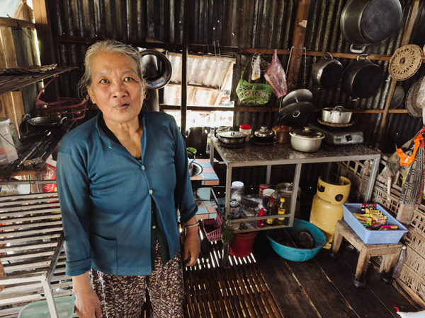 the matriarch of a Vietnamese family on Evergreen Island, Mekong River
