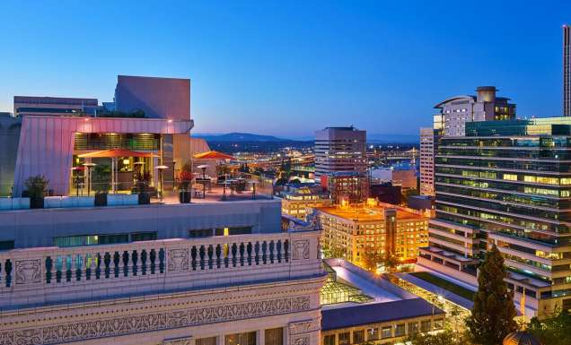 Rooftop view of The Nines in Portland