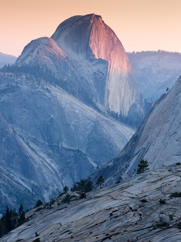 Half Dome in Yosemite National Park at sunset