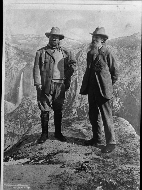 John Muir and Teddy Roosevelt at Glacier Point