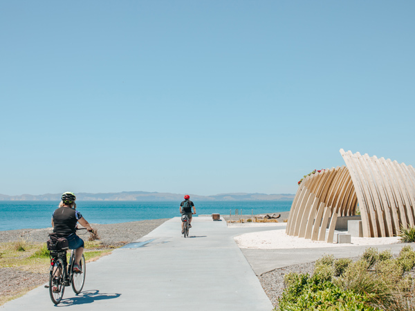 bikers cycling along Cycle Marine Parade