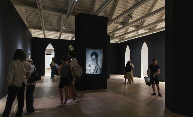 Visitors exploring The Polygon Gallery in Lower Lonsdale.