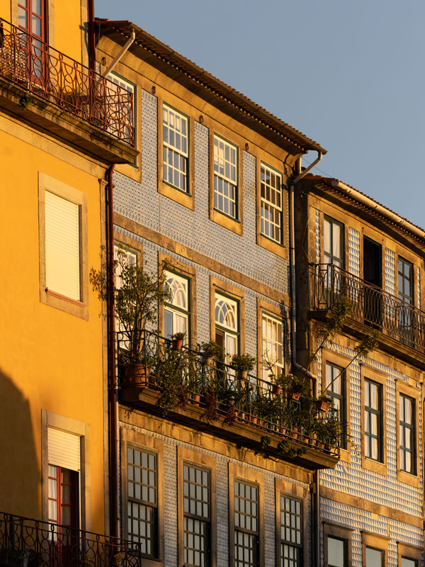 a building with tiled facade in Porto
