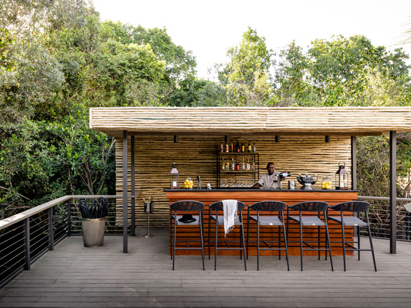 an al fresco bar at Sanctuary Olonana