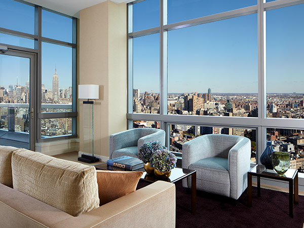duplex living room at The Dominick Hotel