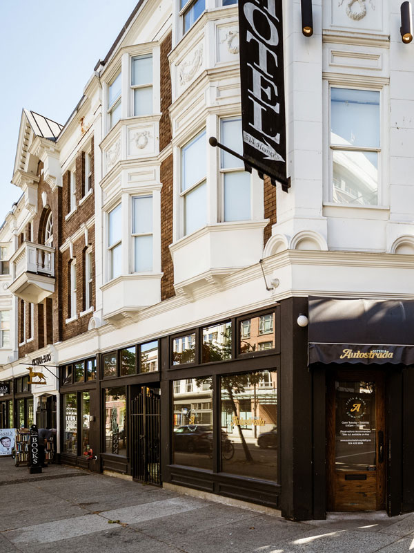 the hotel exterior of TheVictorian, Vancouver