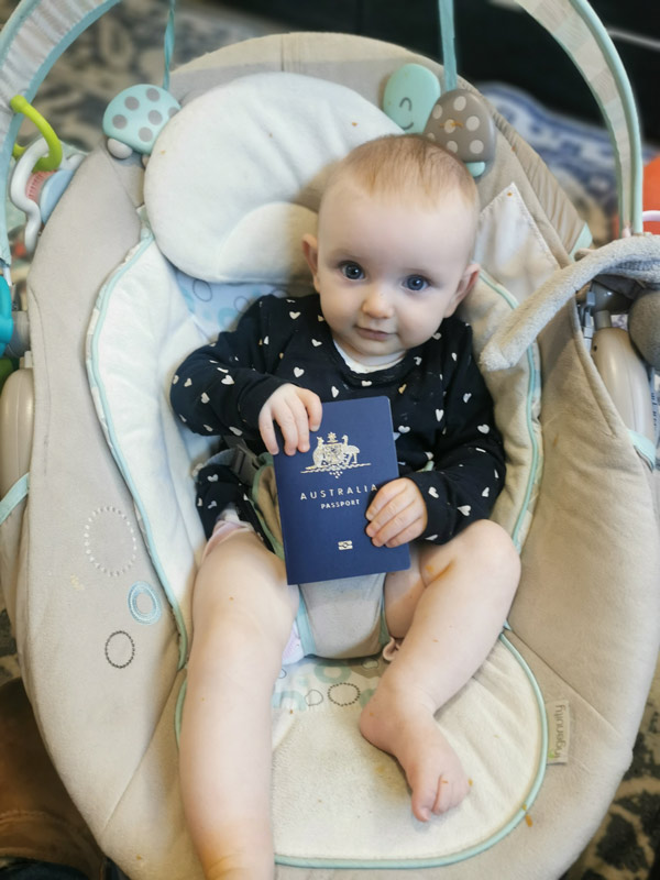Baby with Australian passport