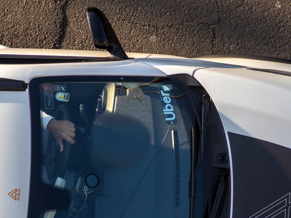Uber driver in a car