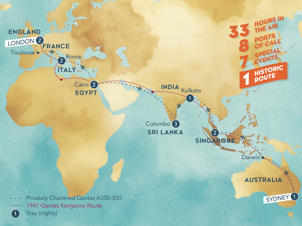 A map of the new Kangaroo Route by Captain's Choice
