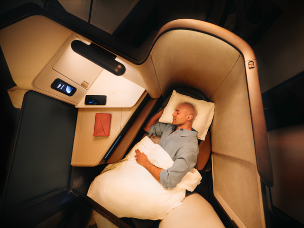Cathay Pacific Aria Suite lie flat beds