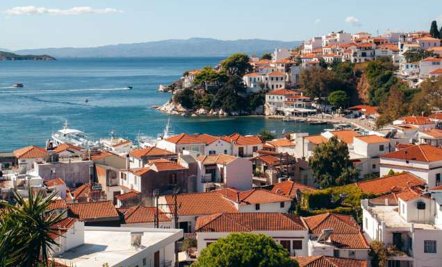 the village views of Skiathos
