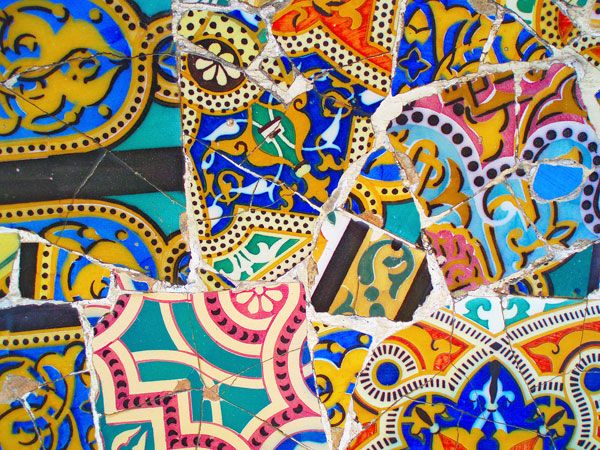 the colourful mosaic art of Gaudi in Barcelona
