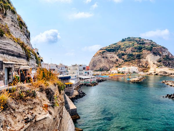 the small beach village of Sant' Angelo on the island of Ischia in Italy