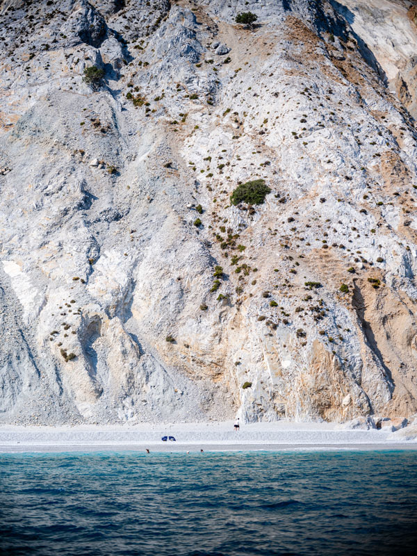 the craggy coastline of Skiathos Island.