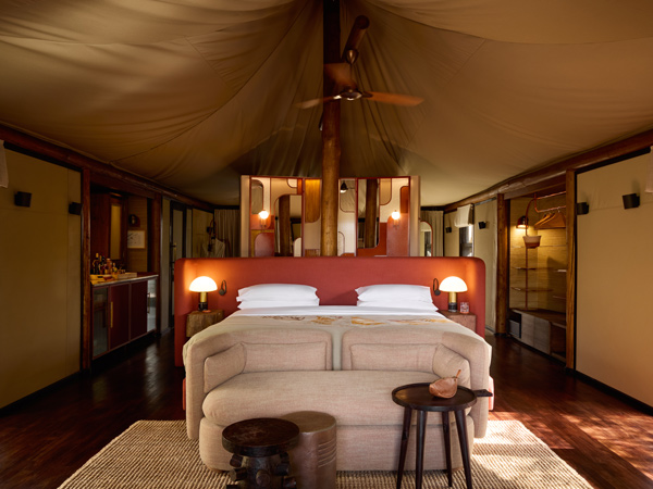 the private deck at andBeyond’sNgala Tented Camp