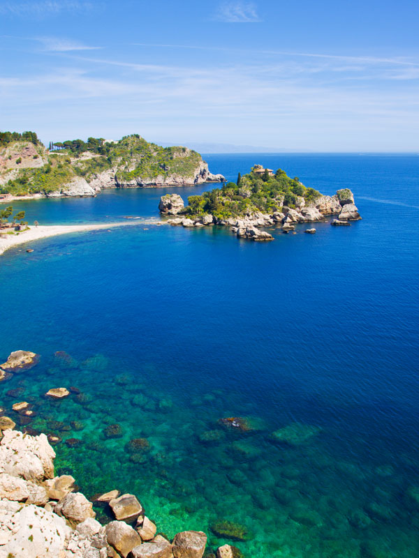 a scenic view of the Taormina Beach