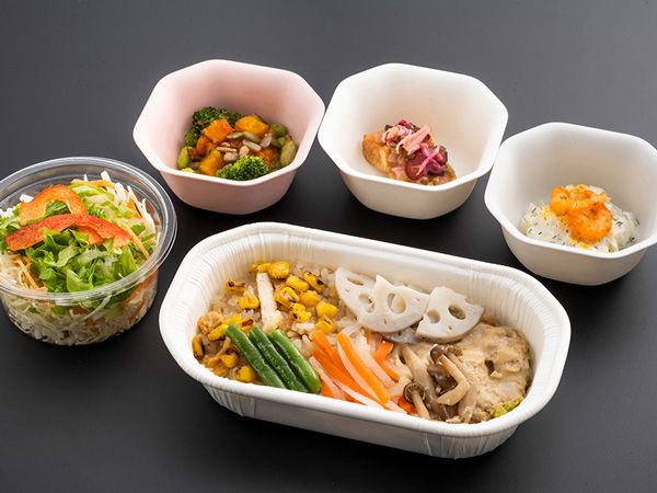 the japan airlines premium economy food service