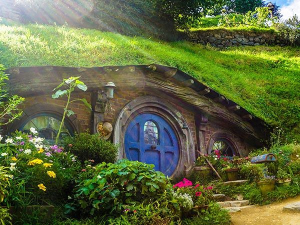 Hobbiton in the Oscar-winning Lord of the Rings