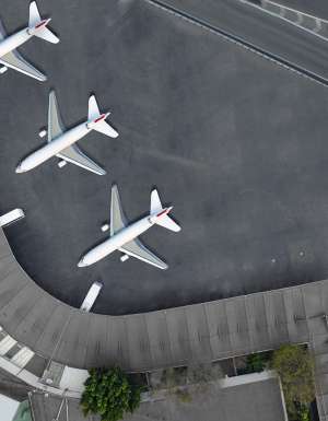 Aerial view of an airport
