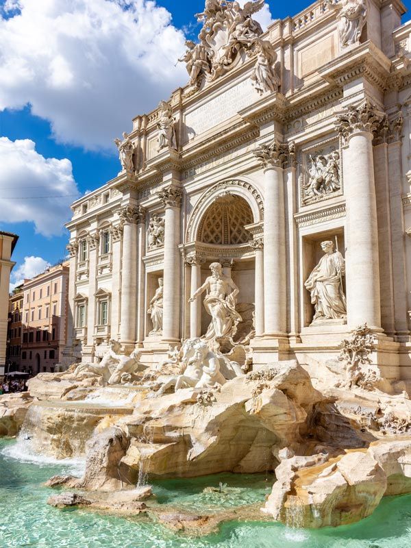 Famous Trevi fountain in Rome, Italy