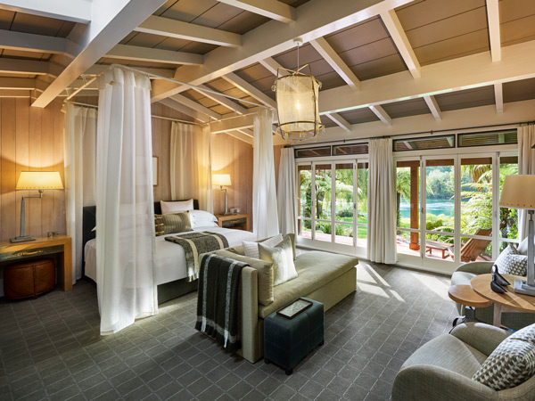 a look inside one of the suites at Huka Lodge, New Zealand