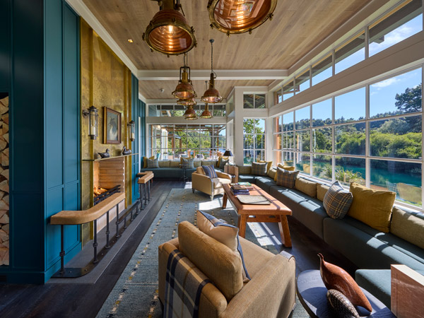 the River Room with floor-to-ceiling windows overlooking the Waikato River