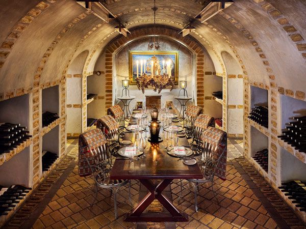 the wine cellar at Huka Lodge, New Zealand