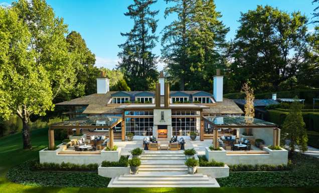 the exterior of Huka Lodge, New Zealand
