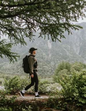 Solo female on a hike in the Chubu-Sangaku National Park, Japan