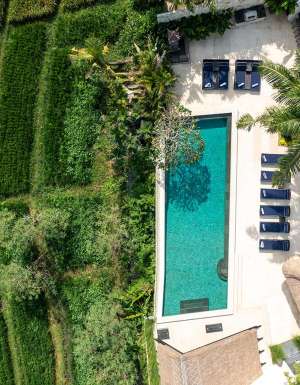 aerial view of PurePods Villa Kubu Dewi Sri